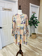 Floral Mix long Sleeve Dress - True to size
