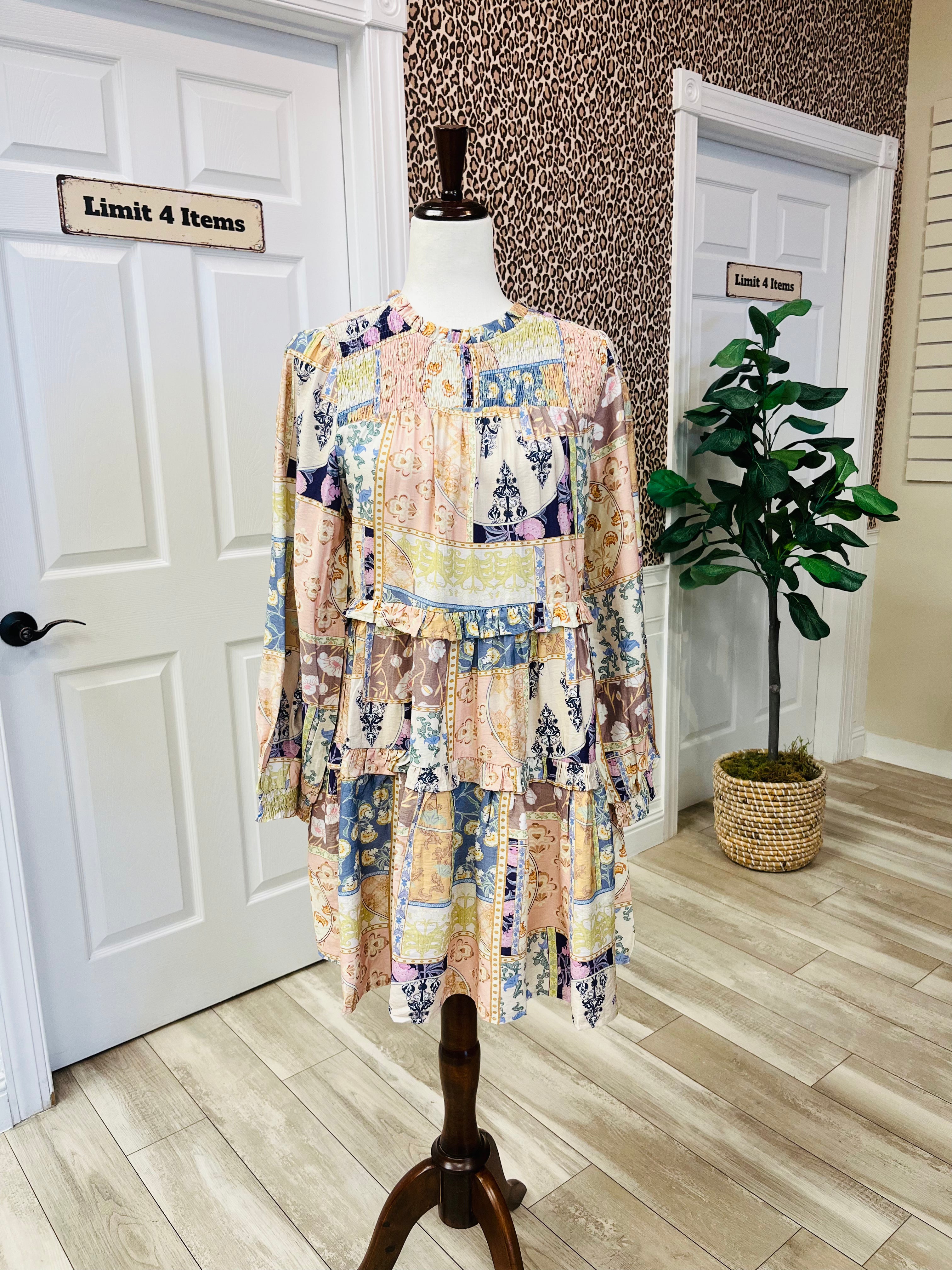 Floral Mix long Sleeve Dress - True to size