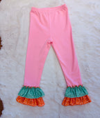 Girls Pumpkin Princess Polka Dot Ruffle Pant Outfit