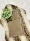 Women’s Mocha Wide Leg Crop/Petite Pants by Zenana- True to Size