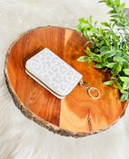Grey Cheetah Print Zipper Wallet
