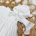 Girls Haute Baby White Anna Corine Gown, Bonnet, Blanket Set