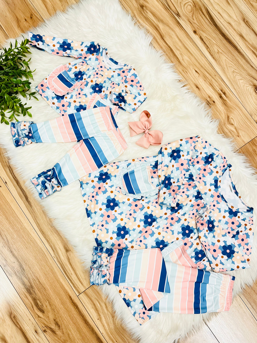 Girl’s Multi Color Mixed Print Ruffle Outfit
