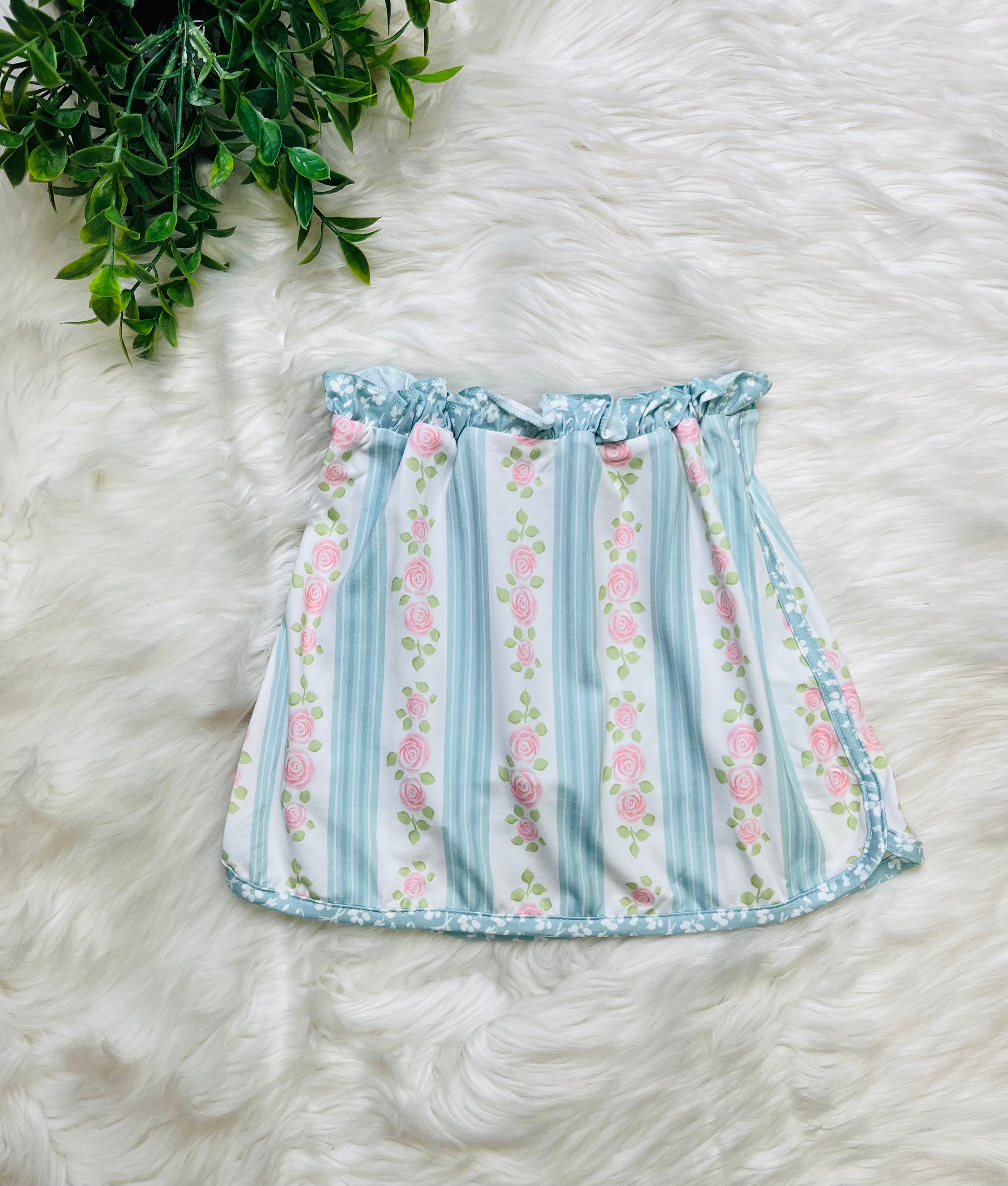 Girl’s Blue Rose Skort Outfit Set