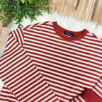 Women’s Burgundy Stripe Short Set