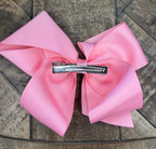 Hair Bow 6” Alligator Clip - Light Pink