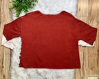 Women’s Bibi Rust Leopard Front Pocket Top- Loose Fit