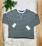 Women’s Zenana Hunter Green Striped Ribbed Pant Set