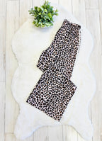 Women’s Cheetah Print Wide-Leg Side Stripe Pants