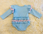 Girl’s Floral Cowgirl Boot Bubble Romper