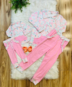 Girl’s Pink Floral Pant Outfit Set