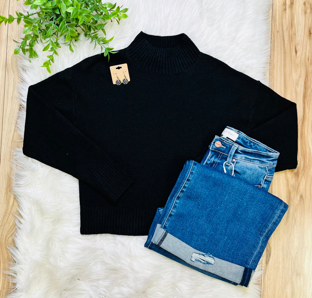 Women’s Love Tree Black Sweater Top- True to Size