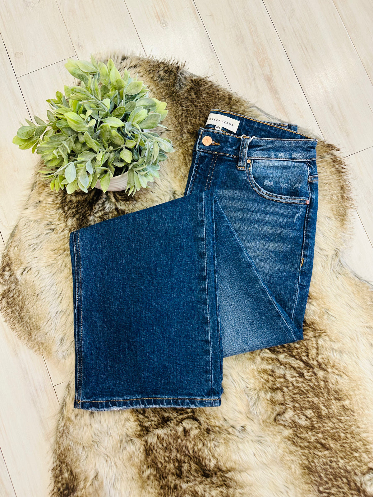 Women’s Risen Dark Wash High Rise Straight Jeans #20087