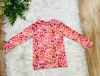 Girl’s Bright Floral Half Zip Outfit Set