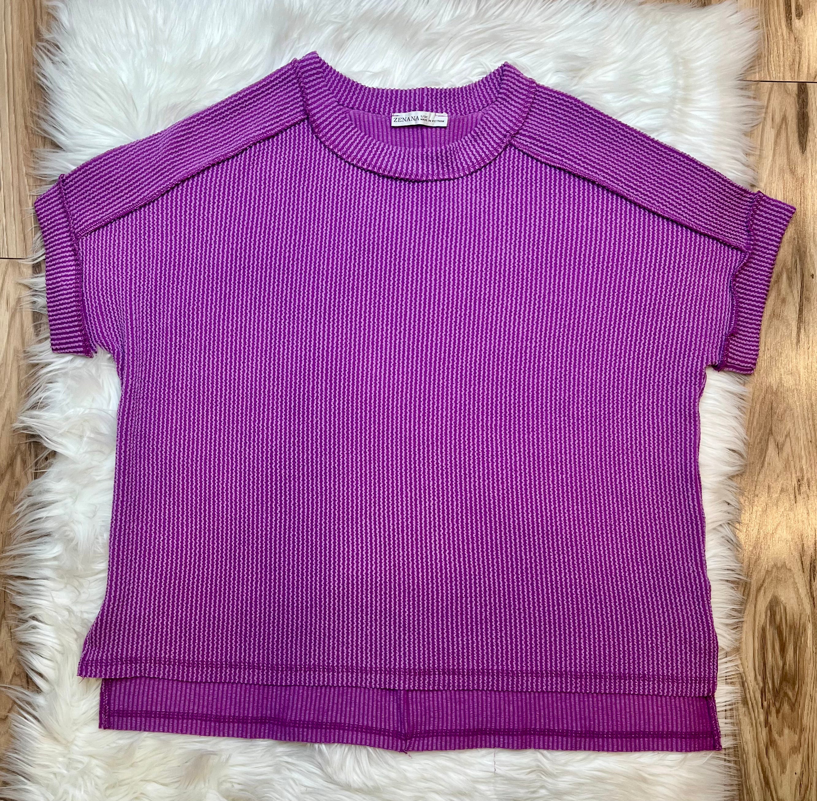 Women’s Zenana Plum Ribbed Top