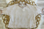 Women’s Very J Taupe and White Knit Top