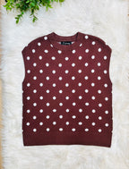 Women’s Evermmee Brown Polka Dot Vest Top