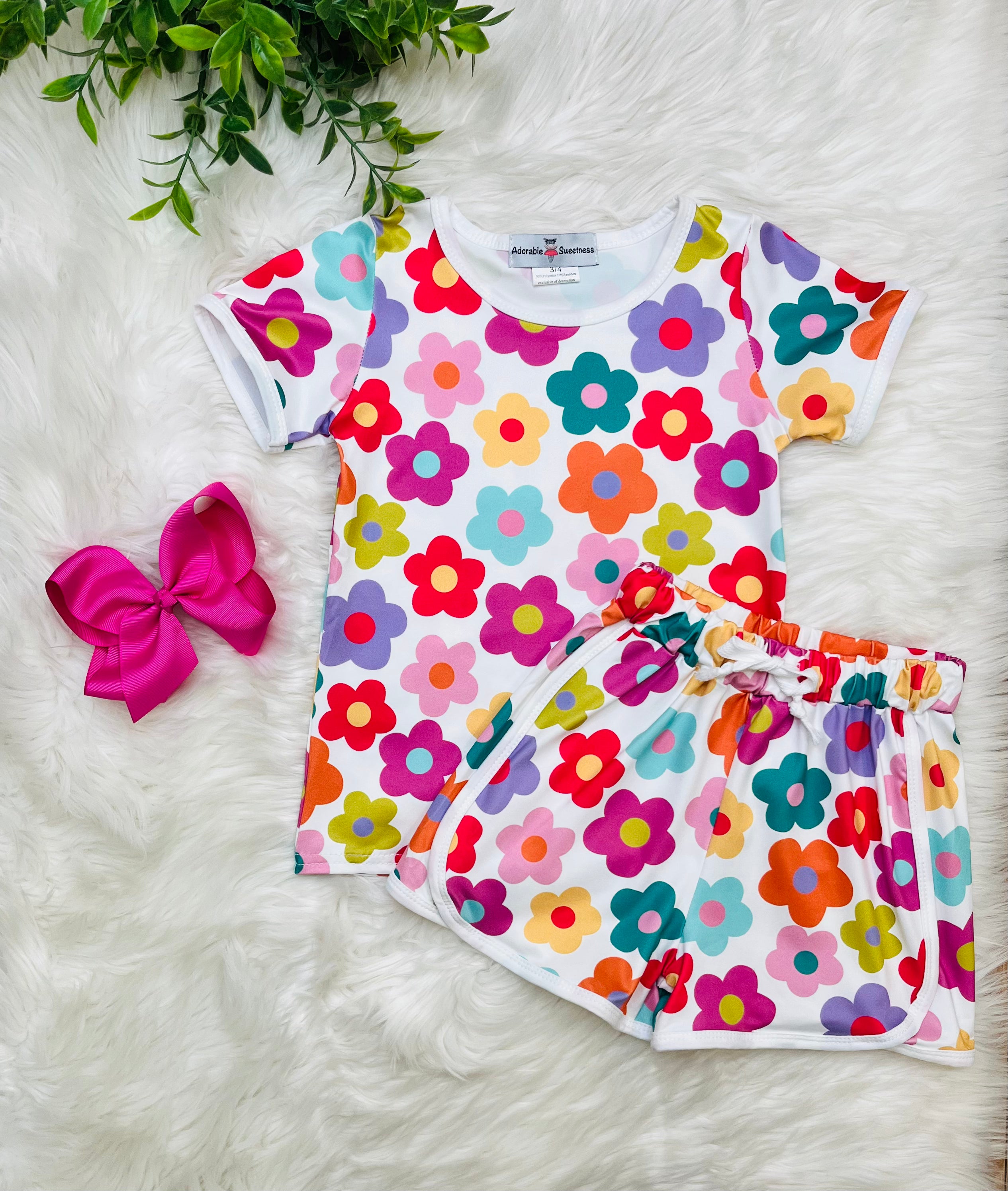Girl’s Bright Floral Short Set