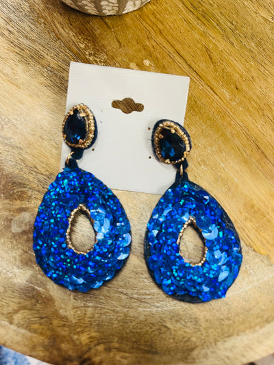 Rhinestone Teardrop Sparkle Earrings