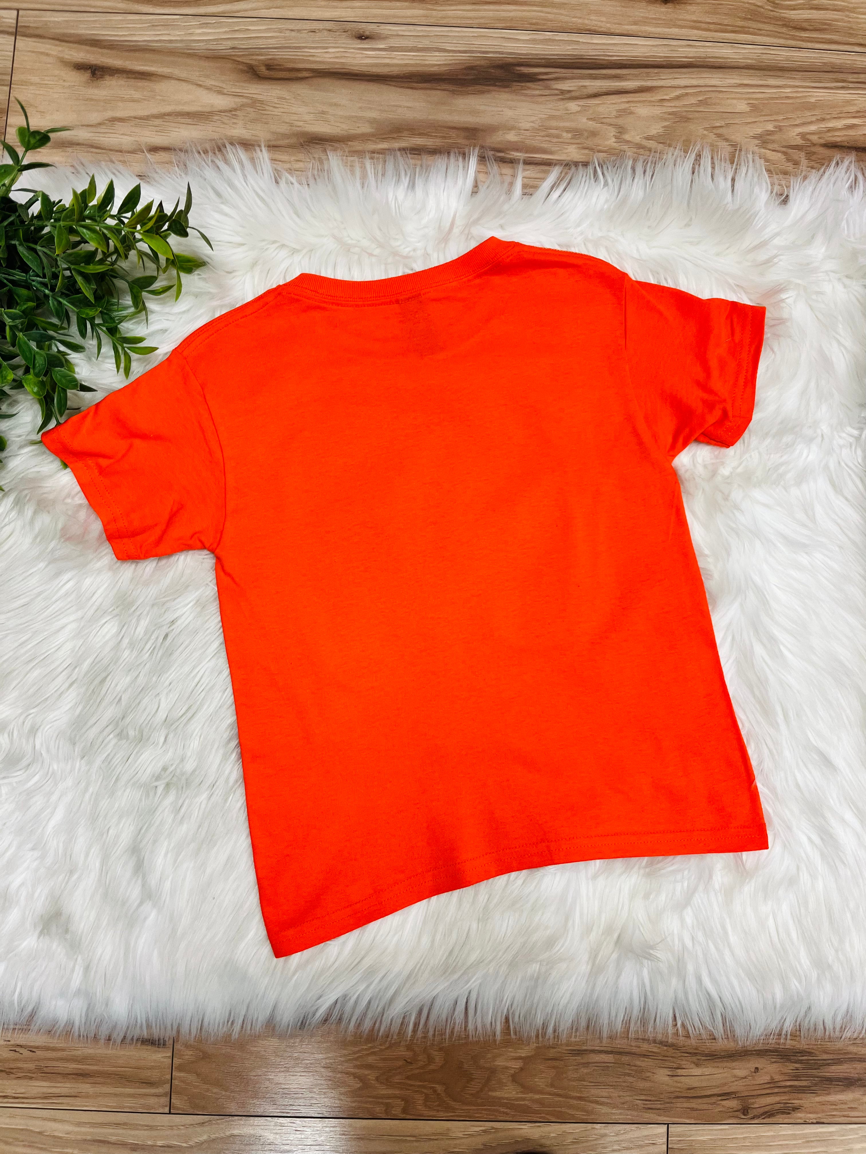 Girl’s Orange BOO Striped Halloween Tee