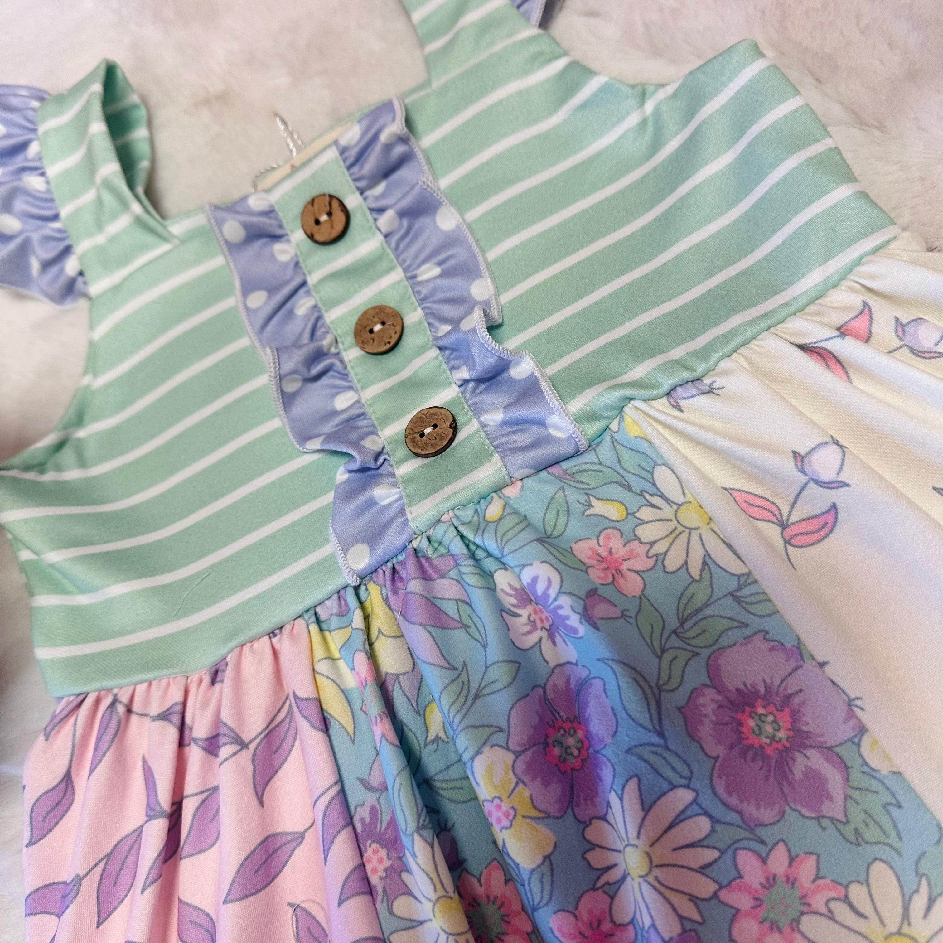Girls Pastel Bloom Ruffle Set