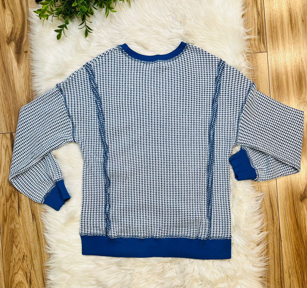 Women’s Evermmee Royal Blue Reverse Stitch Top
