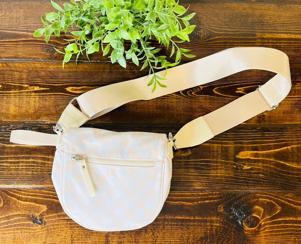 Women’s Evermmee Tan Checkered Crossbody Bag