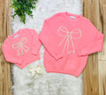 Girl’s Pink Bow Sweater Top