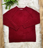 Women’s Zenana Burgundy Exposed Seam Sweater Top- True to size