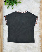 Women’s Evermmee Black Ribbed Cheetah Detail Set