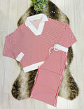Women’s Zenana White & Red Long Sleeve Set