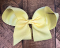 Hair Bow 6” Alligator Clip - Light Yellow