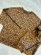 Women’s Cheetah Print Brown and Black Pant Set