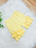 Girl’s Yellow Shorts with Ruffle Trim