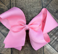 Hair Bow 6” Alligator Clip - Light Pink