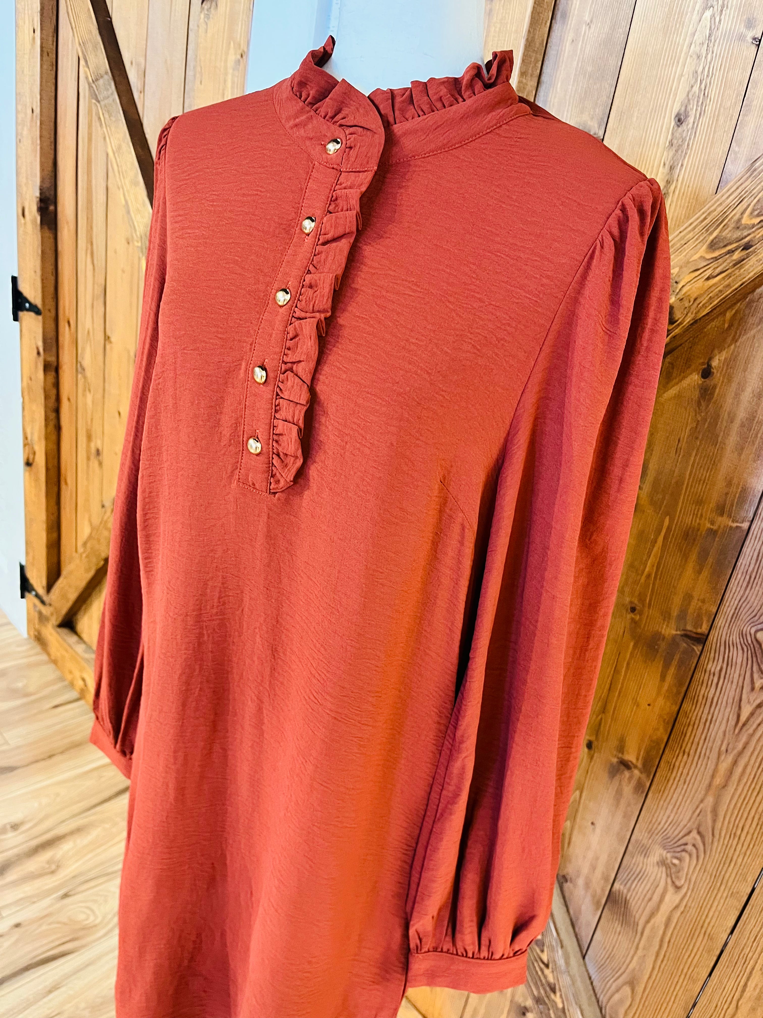 Women’s Evermmee Long Sleeve Burnt Orange Dress- True to Size