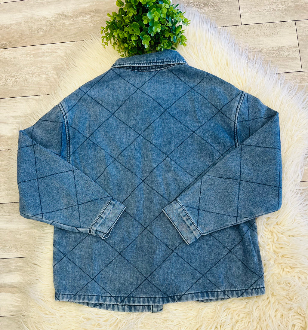 Women’s Evermmee Quilted Denim Top - True to size
