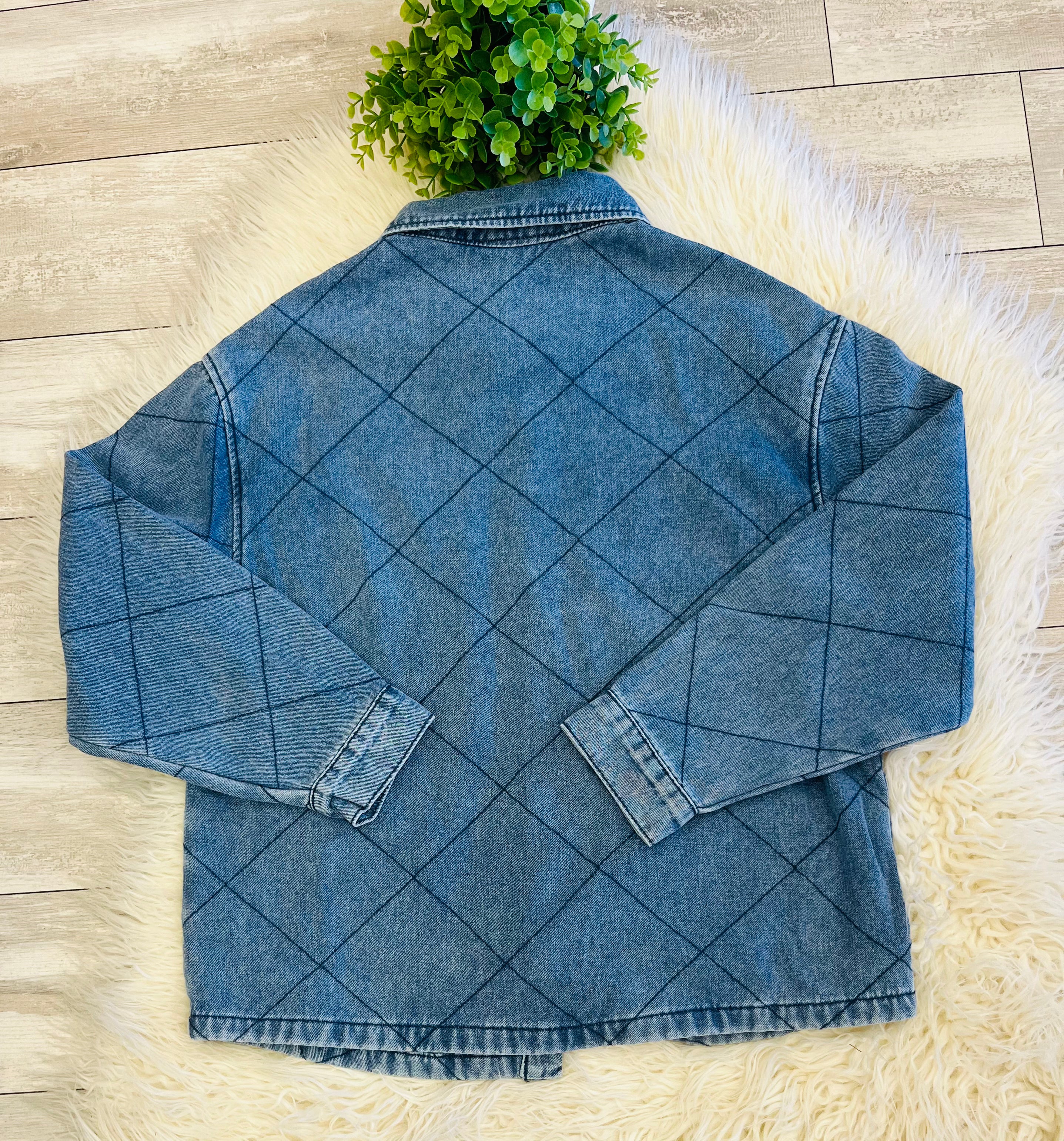 Women’s Evermmee Quilted Denim Top - True to size