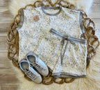 Women’s Grey Leopard Short Set