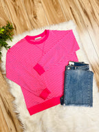 Women’s Zenana Pink Stripe Long Sleeve Top