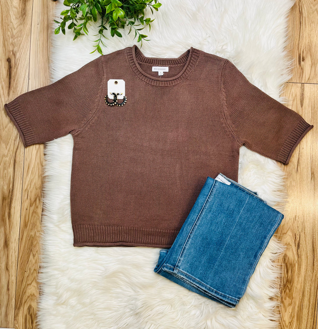 Women’s Blu Pepper Mocha Sweater Knit Top
