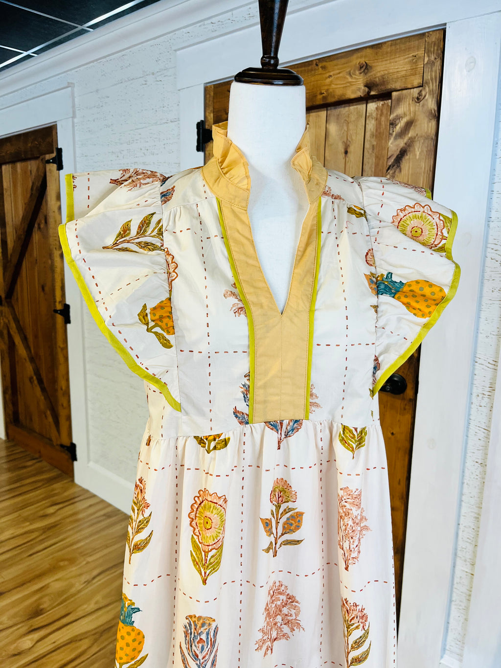 Women’s Umgee Yellow Floral Midi Dress
