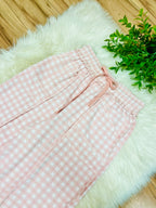 Women’s Anniewear Blush Pink Check Barrel Knit Pants- True to Size