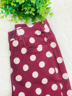 Women’s Anniewear Polka Dot Cotton Twill Wide Straight Leg Pants - True to Size