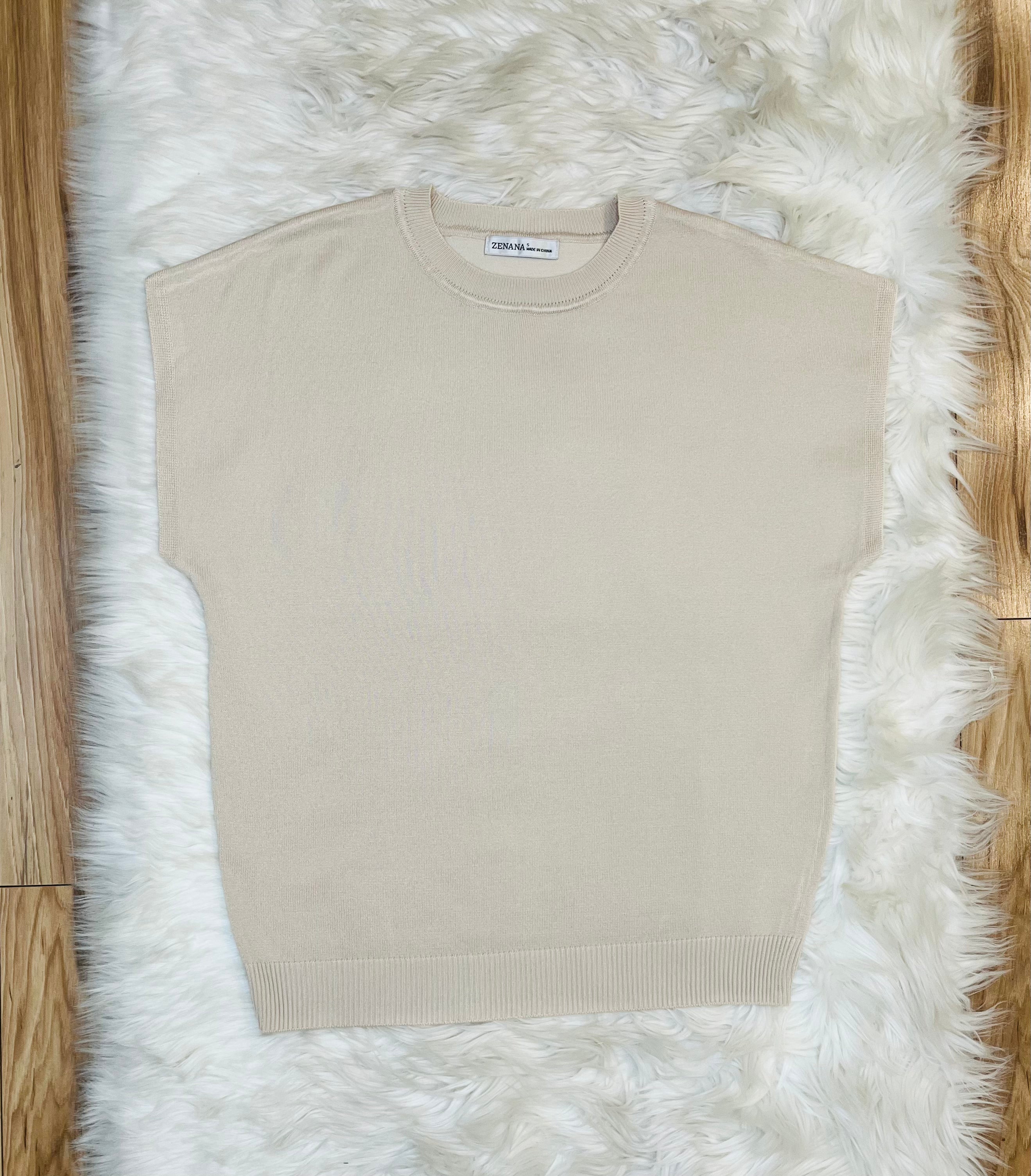 Women’s Zenana Sand Beige Vest Top - True to Size