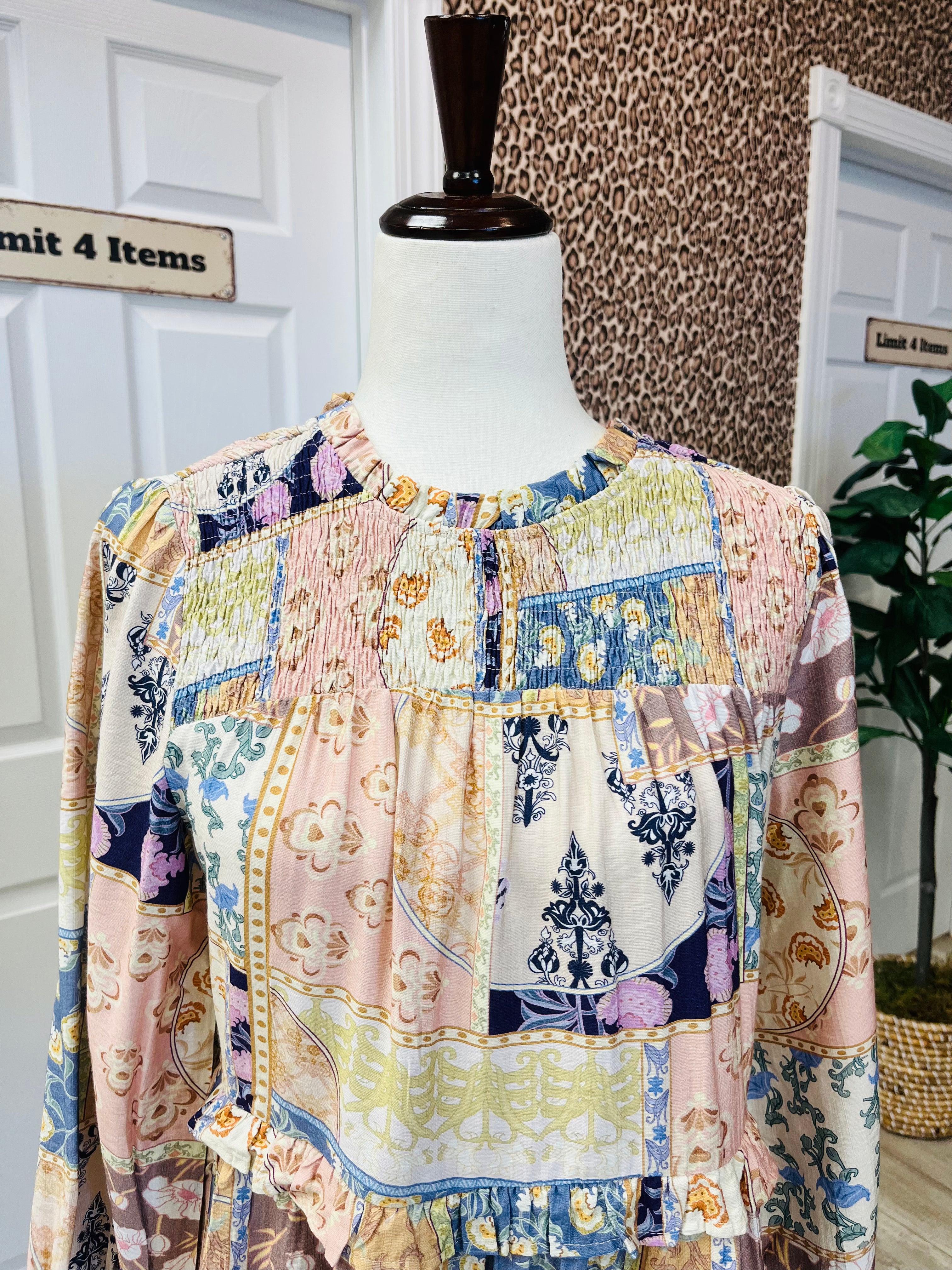 Floral Mix long Sleeve Dress - True to size