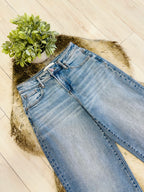 Women’s Risen Light Wash Slouchy Barrel Cuffed Hem Jeans #21949- Stretchy