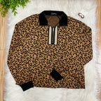 Women’s Evermmee Leopard Print Half Zip Skort Set