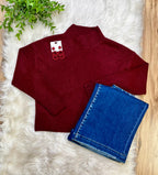 Women’s Love Tree Wine Sweater Top- True to Size
