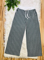 Women’s Zenana Hunter Green Striped Ribbed Pant Set